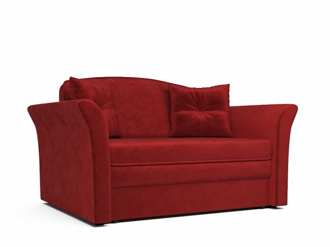 Малютка 2 Красный Велюр, диван выкатной