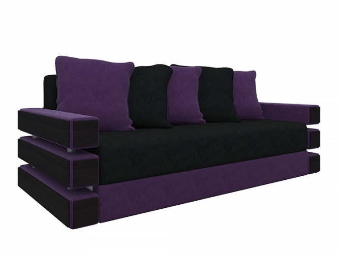 Веста (Венеция) Черно-Фиолетовый, диван еврокнижка