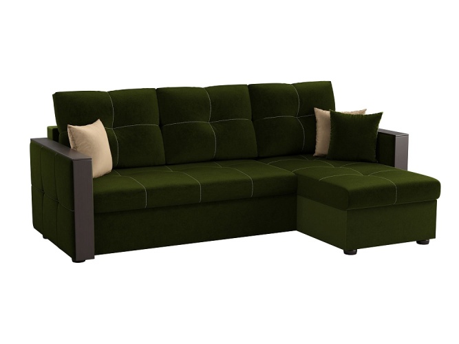 Валенсия Люкс Зеленый, угловой диван