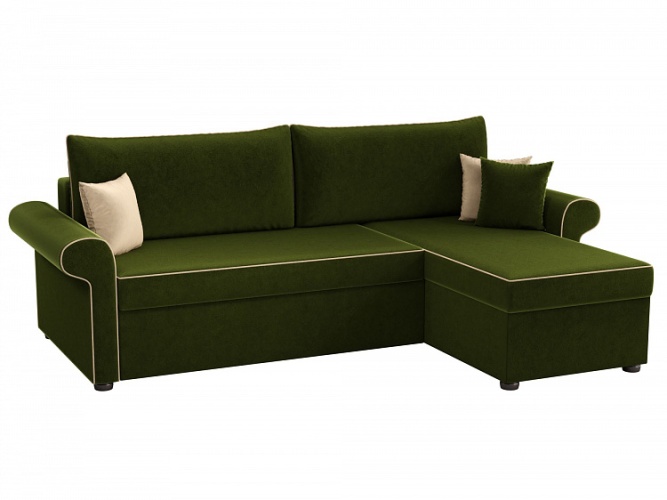 Мирфорд Классик зеленый 2 микровельвет, угловой диван