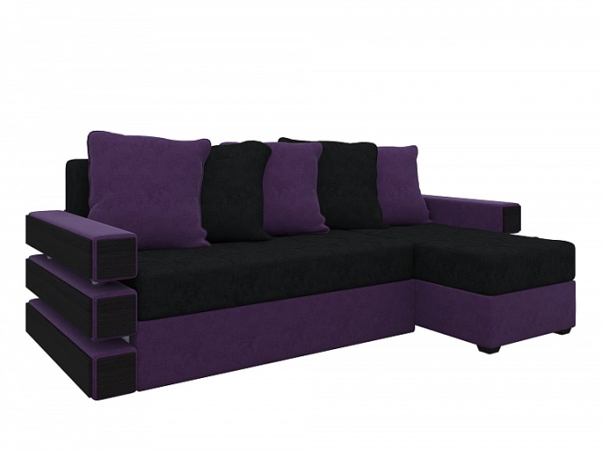 Веста (Венеция) Черно-Фиолетовый, угловой диван