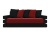 Веста (Венеция) Красно-Черный, диван еврокнижка