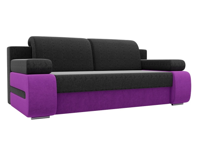 Денвер Евро Черно-Фиолетовый Вельвет, диван еврокнижка