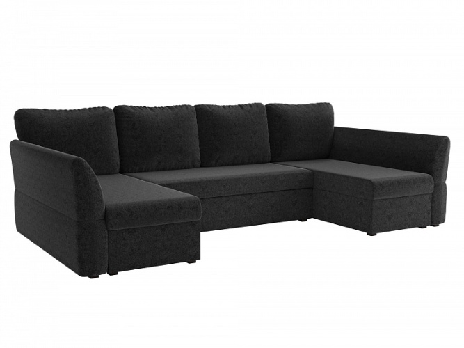 Гессен-П черный, угловой диван