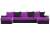 Веста (Венеция) П-образный Фиолетово-Черный, угловой диван