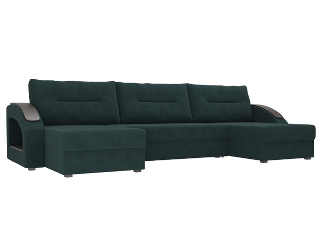 Канзас П-образный Бирюзовый Велюр, угловой диван