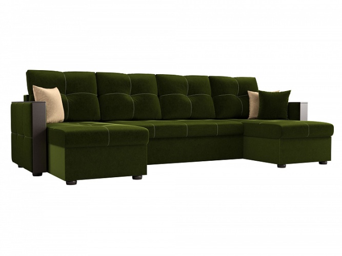 П-образный Валенсия Люкс зеленый, угловой диван
