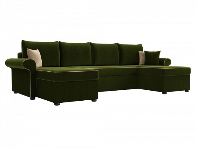 Милфорд Эко П-образный Зеленый, угловой диван