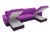 Честер П-образный Фиолетово-Черный Вельвет, угловой диван