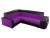 Мустанг с двумя пуфами Фиолетово-Черный Экокожа Вельвет Левый, угловой диван