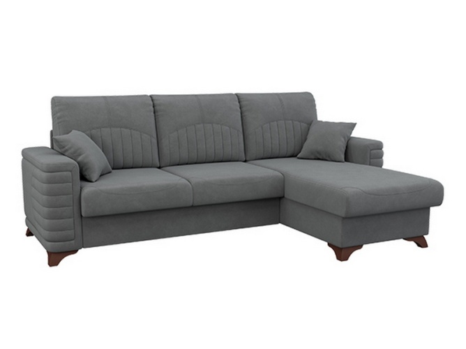Фишер Серый искусственная замша, угловой диван