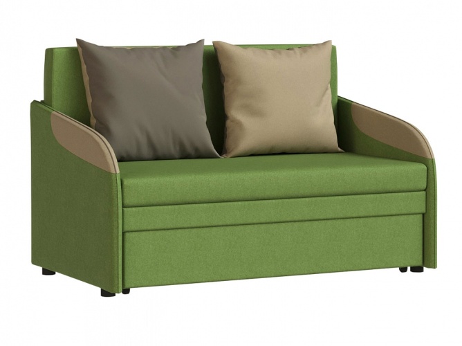 Оливер Зеленый Рогожка, диван выкатной