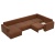 Мэдисон П-образный коричневый рогожка, угловой диван