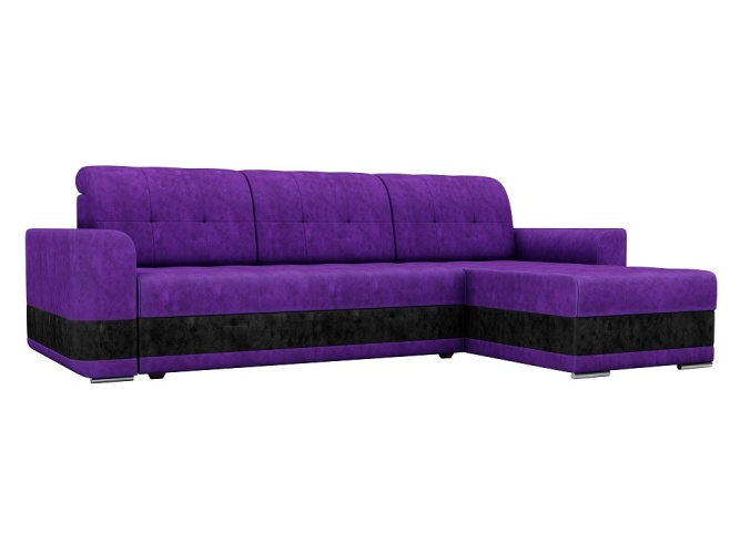 Честер Фиолетово-Черный Велюр, угловой диван