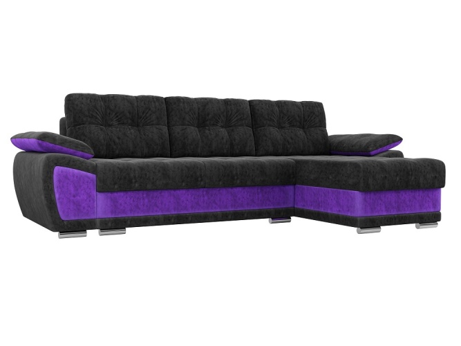 Нестор Черно-Фиолетовый, угловой диван