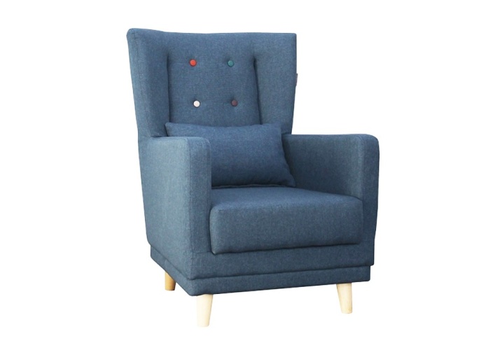 Клементина Синее 2 Рогожка, кресло для отдыха