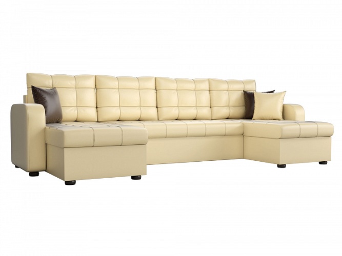 Ливерпуль Квадро П-образный бежевый экокожа, угловой диван