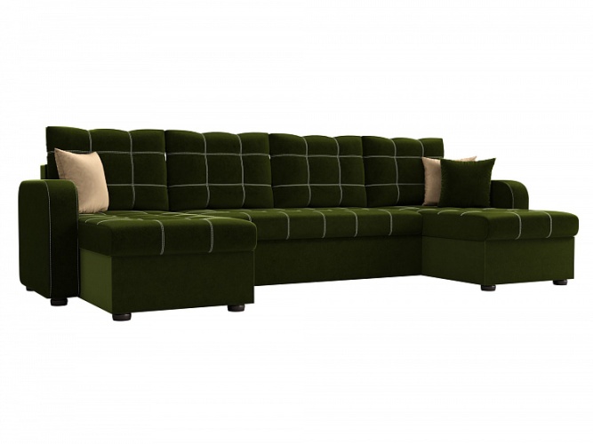Ливерпуль Квадро П-образный зеленый, угловой диван