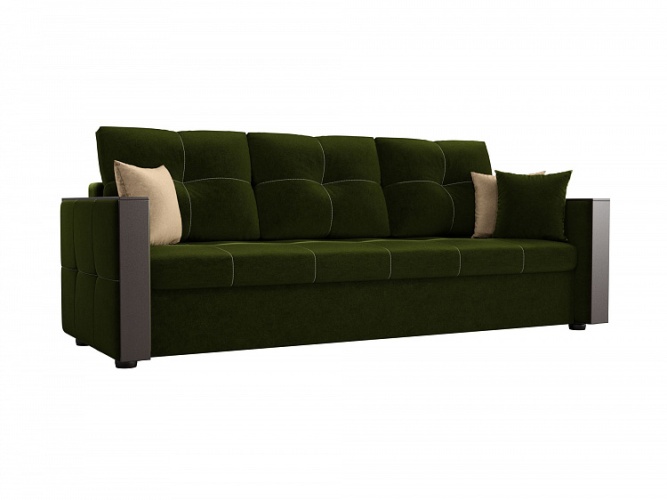 Валенсия зеленый вельвет, диван еврокнижка