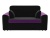 Форте Черно-Фиолетовый Микровельвет, диван выкатной