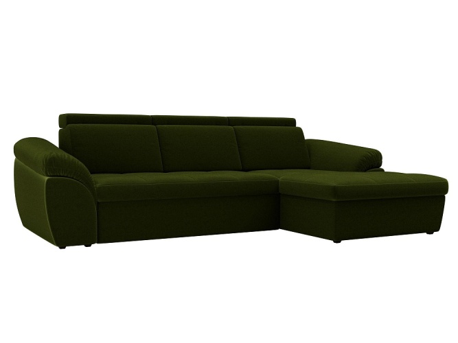 Мисандра Зеленый Микровелюр Правый, угловой диван