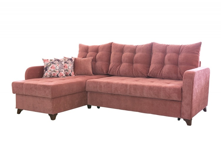 Валери розовый, угловой диван