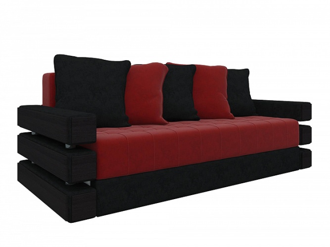 Веста (Венеция) Красно-Черный, диван еврокнижка