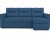 Плаза Flax Синий Рогожка, угловой диван