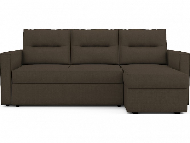 Плаза Flax Темно-Коричневый Рогожка, угловой диван