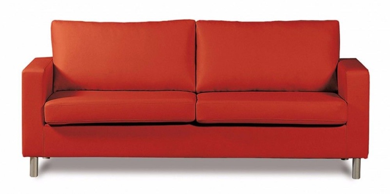 Ватсон 3-х местный Красный Экокожа, офисный диван