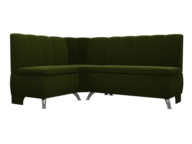 Кантри угловой Зеленый Вельвет, кухонный диван