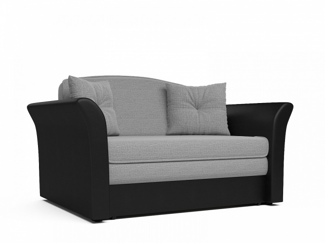 Малютка 2 Серо Черный Рогожка, диван выкатной